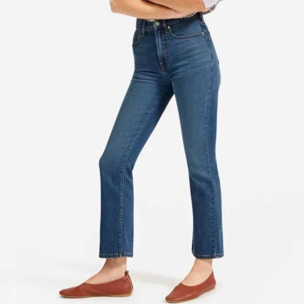 Everlane | The Authentic Stretch Slim Bootcut Jean Blue 25 - CROPPED HEM